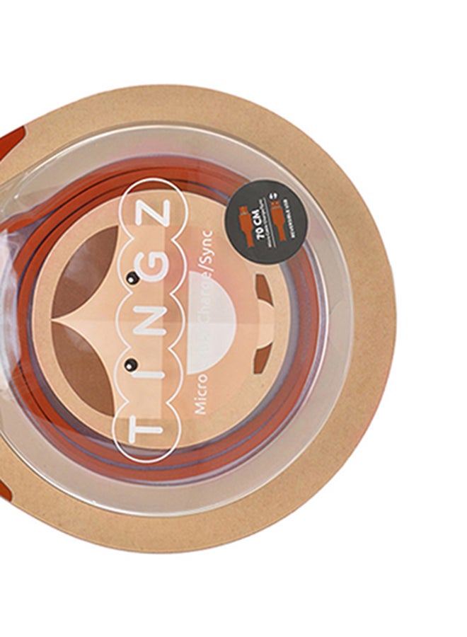 TINGZ Silicon Cable MicroUSB To USB Cable Red  - Image 5