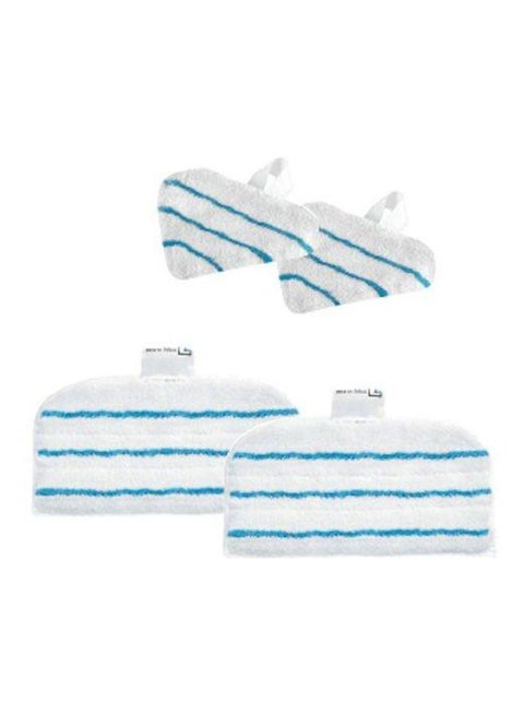 4-Piece Delta And Standard Replacement Steam Pads FSMP30D-XJ White/Blue