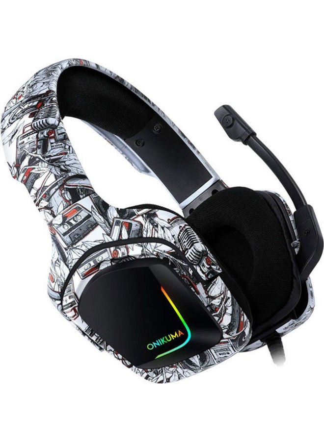 onikuma - K20 Camoflage Gaming Headset with Surround Sound Headphones with Mic Works For PS4 /PS5 /XOne /XSeries /Nswitch /PC,RGB Lightweight Soft Earmuffs & Volume Control - Image 1