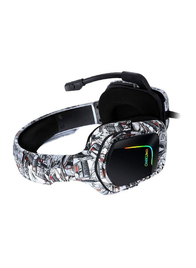 onikuma - K20 Camoflage Gaming Headset with Surround Sound Headphones with Mic Works For PS4 /PS5 /XOne /XSeries /Nswitch /PC,RGB Lightweight Soft Earmuffs & Volume Control - Image 1