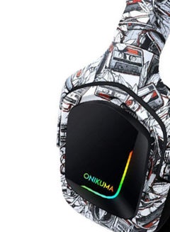onikuma K20 Camoflage Gaming Headset with Surround Sound Headphones with Mic Works For PS4 /PS5 /XOne /XSeries /Nswitch /PC,RGB Lightweight Soft Earmuffs & Volume Control  - Image 5
