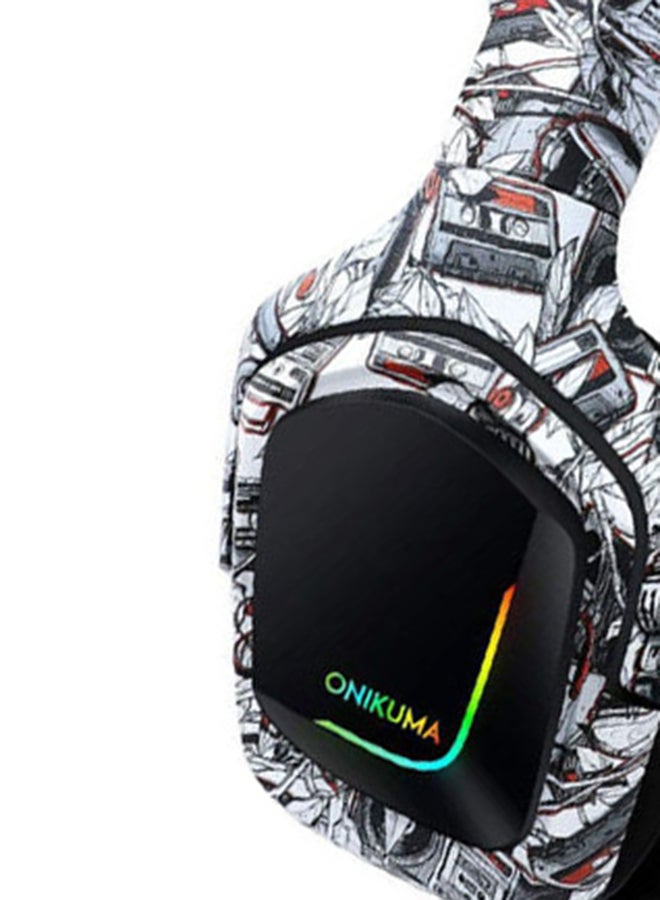 onikuma - K20 Camoflage Gaming Headset with Surround Sound Headphones with Mic Works For PS4 /PS5 /XOne /XSeries /Nswitch /PC,RGB Lightweight Soft Earmuffs & Volume Control - Image 1