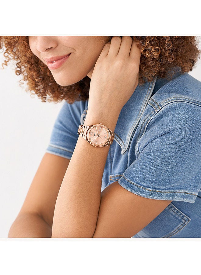 FOSSIL Women's Analog Round Shape Stainless Steel ES5258 38 Millimeter  - Image 4