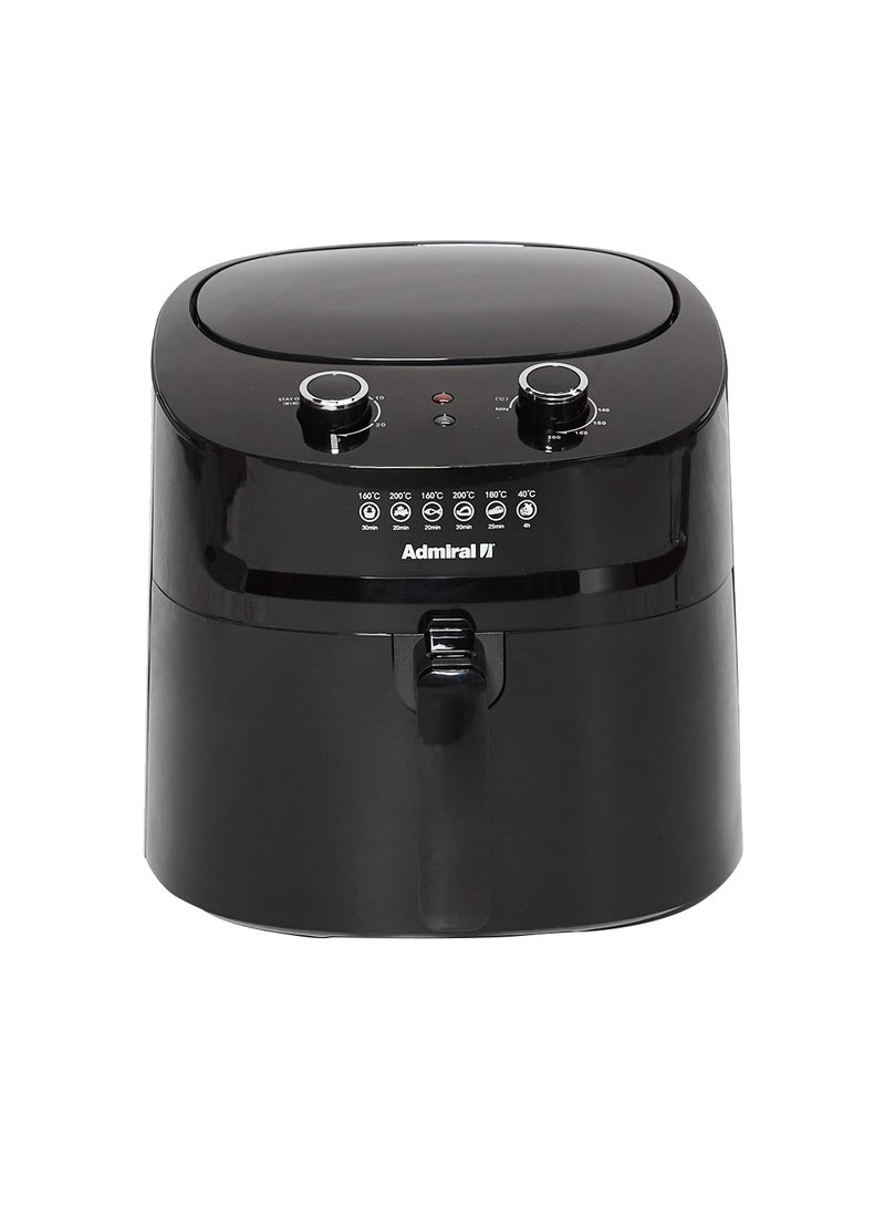 Admiral Air Fryer Frying Rack 6..1L Frying Basket 6.1L Frying Pot 7.2L Temperature 60-220 Degrees 220V 50-60Hz 1 Year Warranty 2022 Year Model 6.1 L 1800 W ADAF65BL Black - Image 1