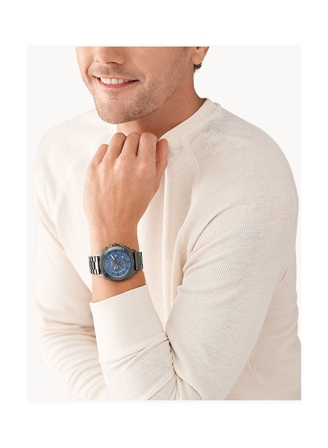 فوسيل كرونوغراف دائري الشكل من الفولاذ المقاوم للصدأ BQ2763 45 مم - Image 5