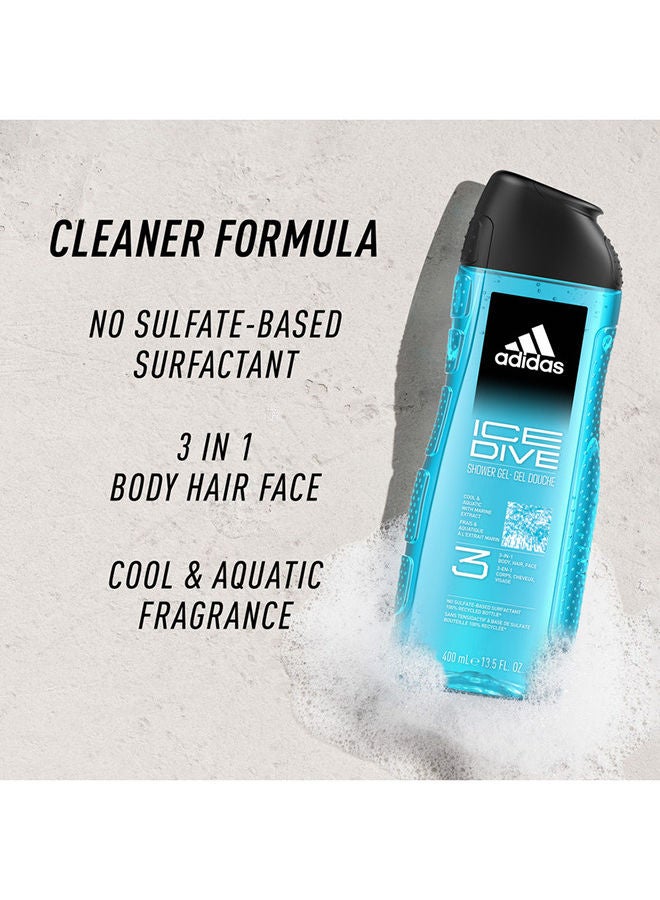 Adidas Ice Dive Shower Gel Clear 400ml  - Image 2