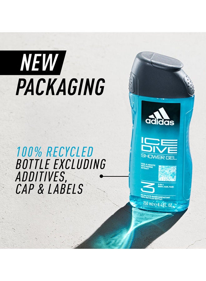 Adidas Ice Dive Shower Gel Clear 250ml  - Image 3