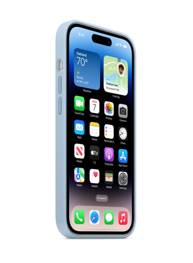 ابل  غطاء حماية من السيليكون مع ماج سيف لهاتف آيفون 14 برو أزرق سماوي - Image 4