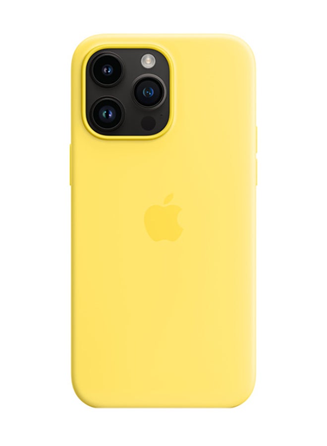 Apple - iPhone 14 Pro Max Silicone Case With MagSafe Canary Yellow - Image 1