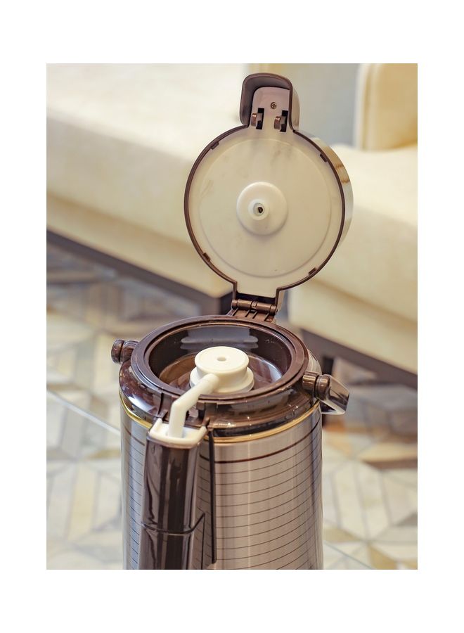 Royalford Airpot Flask, Double Wall Vacuum Insulation, 3L, RF10725 | 360 Rotating Base | Portable & Leak-Resistant | Pump Flask for Hot/ Cold Drinks, Tea, Coffee Silver  - Image 3