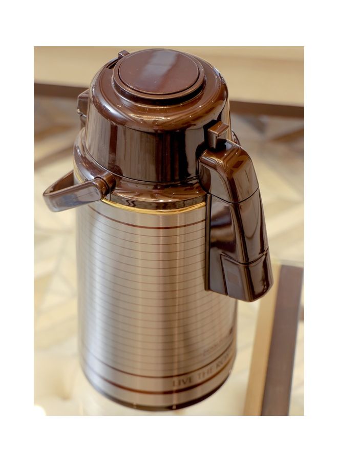 Royalford Airpot Flask, Double Wall Vacuum Insulation, 3L, RF10725 | 360 Rotating Base | Portable & Leak-Resistant | Pump Flask for Hot/ Cold Drinks, Tea, Coffee Silver  - Image 4
