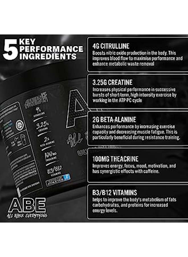 Applied Nutrition Abe All Black Everything Ultimate Pre Workout Food Supplement Tropical Flavour 30 Servings 375 Gm - Image 3
