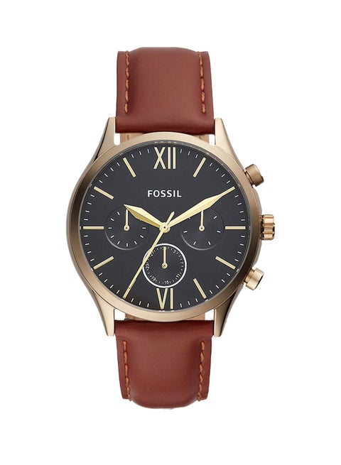 Men's Analog Round Shape Leather BQ2404 44 Millimeter
