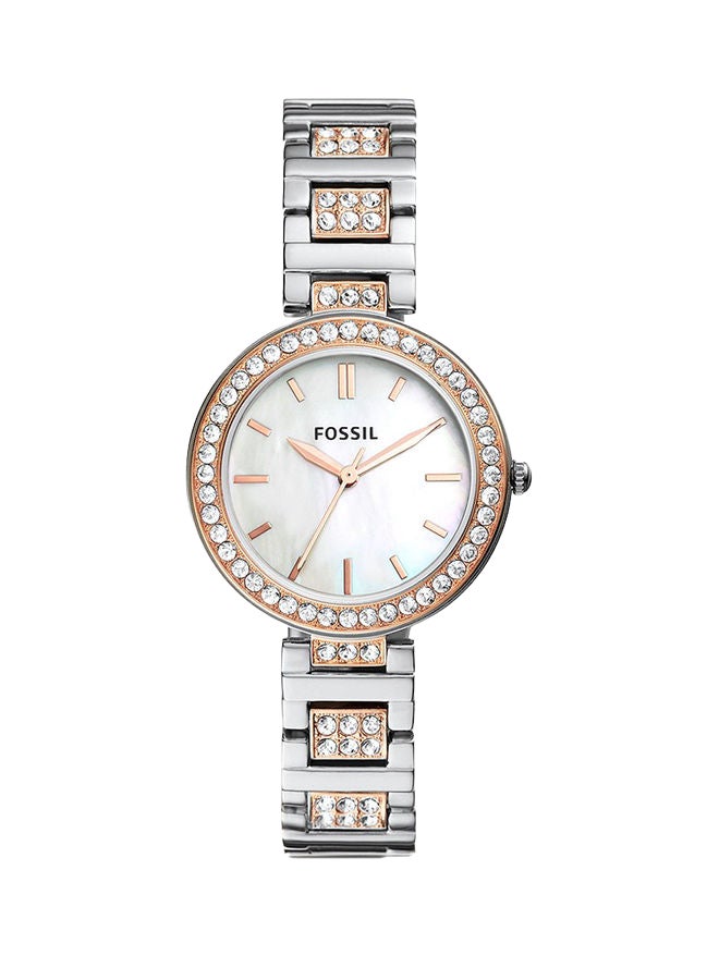 فوسيل ساعة أنالوج دائرية من الفولاذ المقاوم للصدأ BQ3337 مقاس 34 ملم - Image 1