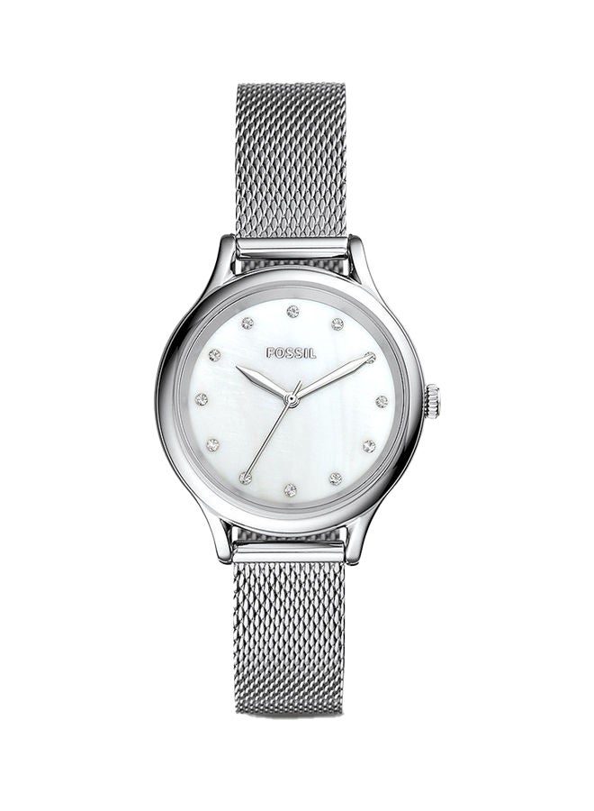 فوسيل ساعة أنالوج دائرية من الفولاذ المقاوم للصدأ BQ3390 مقاس 34 ملم - Image 1