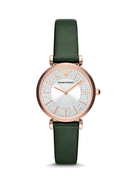 Women's Analog Round Shape Leather AR11517 32 mm