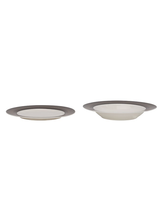 Royalford 83-Piece Premium Bone China Dinner Set With 2X36Cm Oval Plates,12X27Cm Dinner Plates,2X23Cm Salad Bowls,12X22Cm Soup Plates,12X20Cm Flat Plates,12X14Cm Bowls,12X200ml Cups & Saucers,Salt & Pepper Pots,Creamer,Sugar & Tea Pot,Serves 12,White Elegant Floral  - Image 3