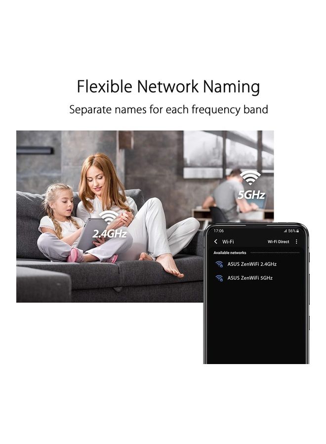 ASUS - XD4 ZenWiFi AX1800 Mini Dual Band Mesh WiFi 6 System, Pack of 1 Black - Image 1