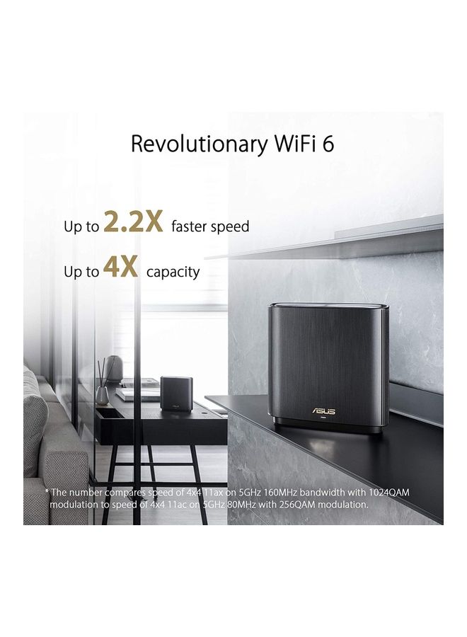 ASUS - XT8 WiFi AX6600 Tri Band Mesh Wifi 6 System, Whole House Coverage Up To 2750 Sq Ft And 4+ Bedrooms, Pack Of 1 Black - Image 1