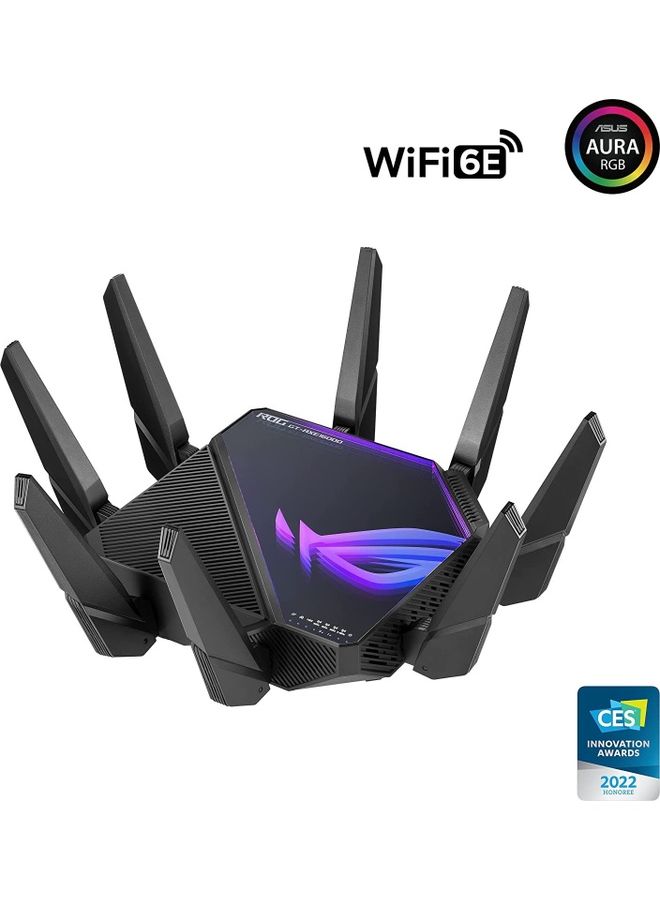 ASUS - ROG Rapture WiFi 6E Gaming Router (GT-AXE16000) - Quad-Band, 6 GHz Ready, Dual 10G Ports, 2.5G WAN Port, AiMesh Support, Triple-Level Game Acceleration, Lifetime Internet Security, Instant Guard Black - Image 1
