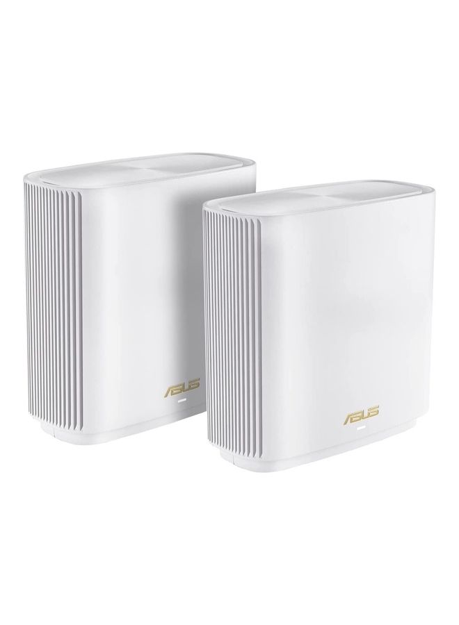 ASUS - ZenWiFi XT9 AX7800 Tri-Band WiFi 6 Mesh System (2 Pack) White, 802.11ax, up to 5700 sq ft & 6+ rooms, AiMesh, Lifetime Free Internet Security, Parental Controls, Easy Setup, 2.5G WAN port White - Image 1