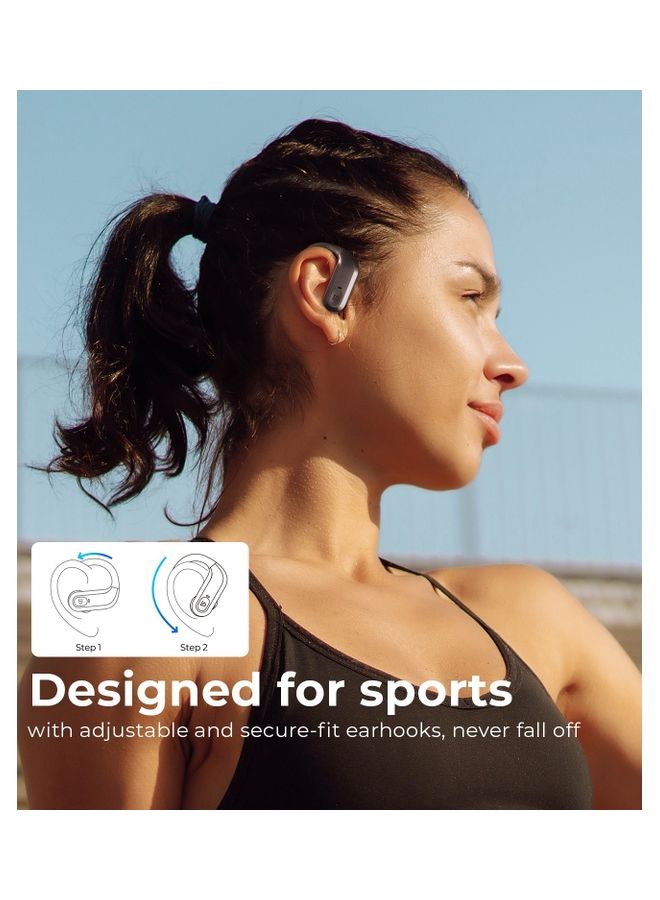SoundPEATS - S5 True Wireless Earbuds Bluetooth 5.0 Stereo Sound Wireless Earphones With Touch Control IPX7 Waterproof For Sports 12 Mm Driver Over Ear Hooks Headphones Black - Image 1