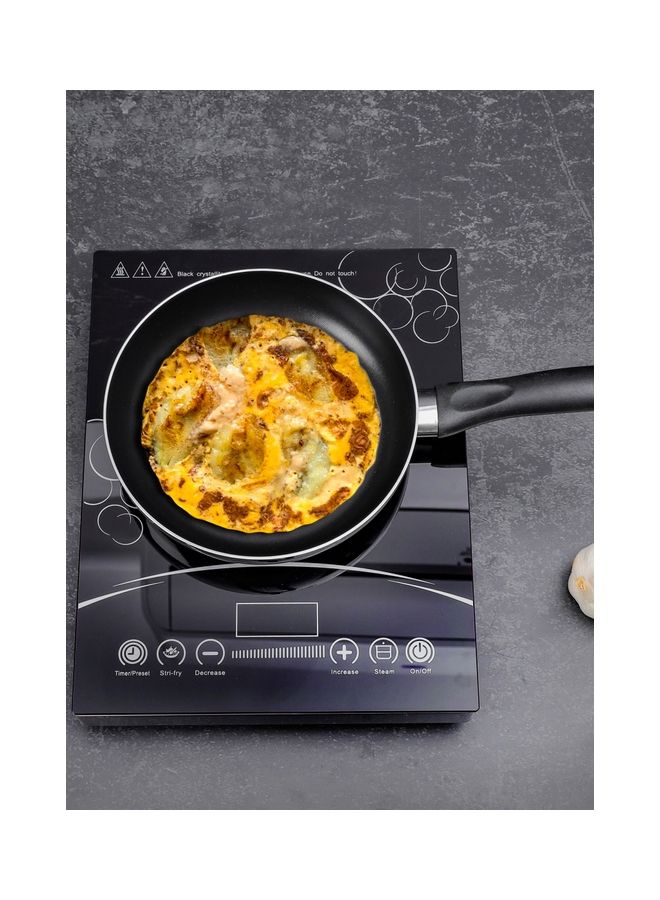 Royalford - Aluminum Fry Pan Strong Aluminum Body With Non-Stick Coating And Bakelite Handle| Heat Resistant Exterior, Compatible With Hot Plate, Halogen, Ceramic And Gas Stovetops Black 38x20x4.2 cmcm - Image 1