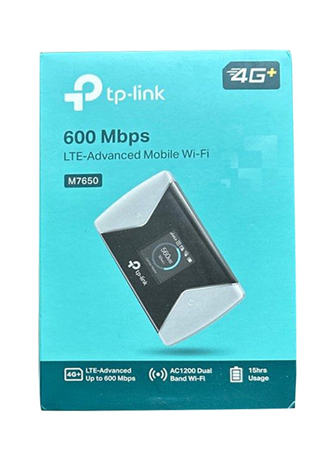 TP-LINK - M7650 600Mbps LTE-Advanced Mobile Wi-Fi Black/Grey - Image 1