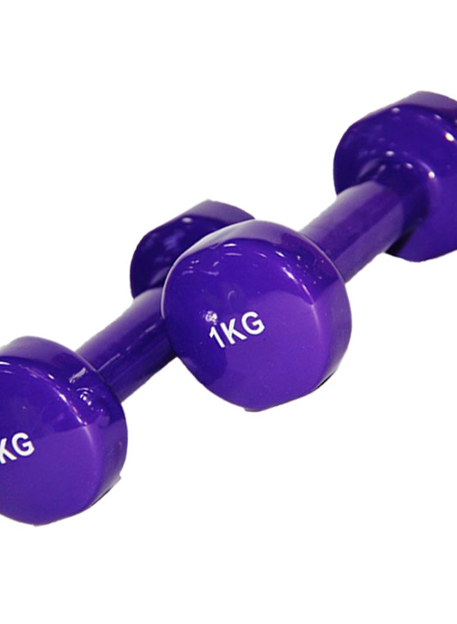 Generic - Classical Head Vinyl Dumbbells 2x1kg - Image 1