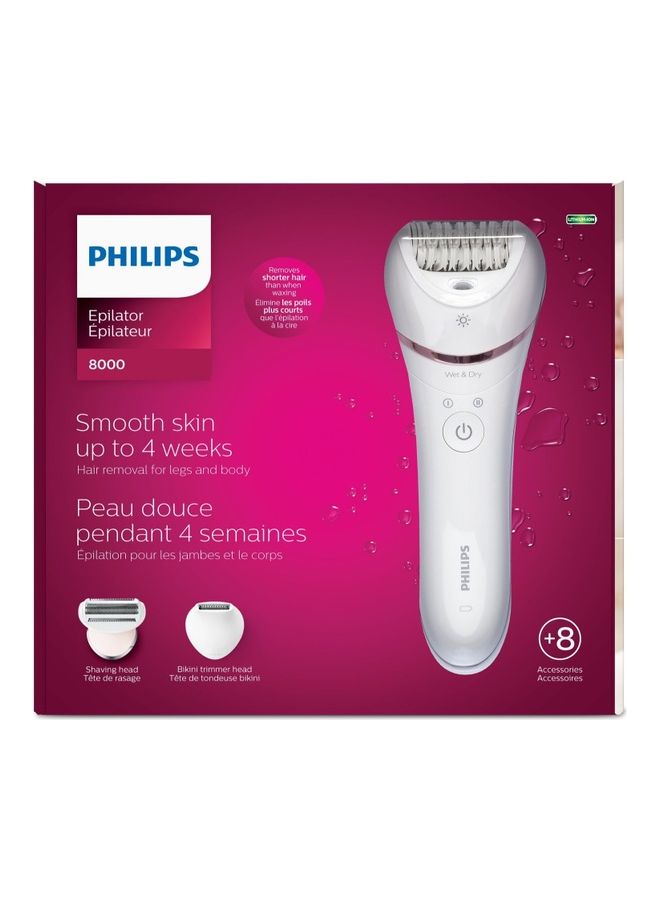Philips - Epilator Series 8000 Wet And Dry Epilator 8 Accessories BRE720/14 - Image 1