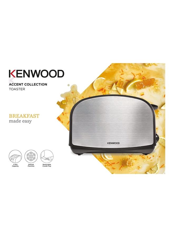 KENWOOD - Bread Toaster With Adjustable Browning Control Removable Crumb Tray For Easier Cleaning Automatic Pop Up Defrost Warm & Cancel Function 900 W TCM01.A0BK Black/Silver - Image 1