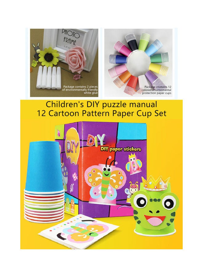 Kidle Children's Handmade Paper Cup Box Diy Sticker Crafts Art Kit Kids Toys 9*5*5cm  - Image 2