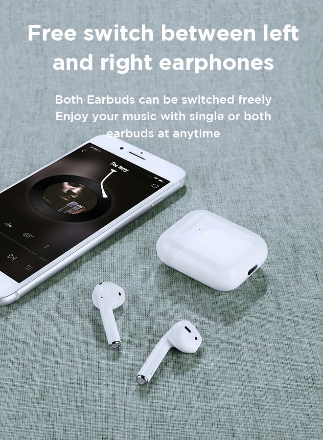 JR-T03S TWS Semi In-Ear Earphones Wireless Earbuds And Equipped With Anti-Fingerprint Silicon Case With Power Box Standard Version White - v1680429787/N27393383A_7