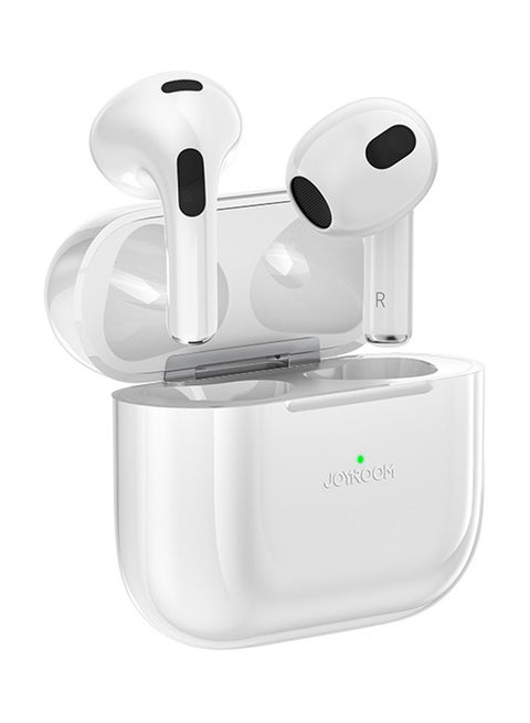 JR-T03S Plus سماعات أذن لاسلكية نصف بلوتوث 5.1 TWS مع غطاء واقٍ إصدار قياسي أبيض