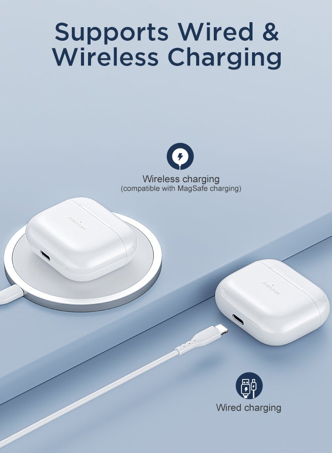 JOYROOM - JR-T03S Plus Bluetooth 5.1 TWS Half In-Ear Earphones Wireless Earbuds With Protective Cover Standard Version White - Image 1