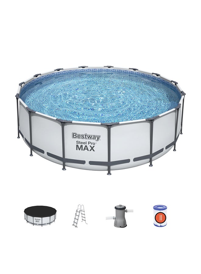 Bestway Steel Pro Frame Pool Set(Pool Filter Pump Ladder Ground Cloth Cover) 457x122cm  - Image 2