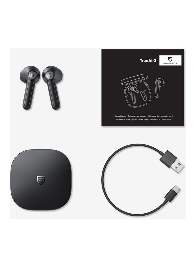 SoundPEATS - True Air2 Wireless Earbuds With Qualcomm Qcc3040 Bluetooth V5.2 Headphones 4 Mic And Cvc 8.0 Noise Cancellation For Clear Calls True Wireless Mirroring Total 25 Hours Aptx Codec Black - Image 1