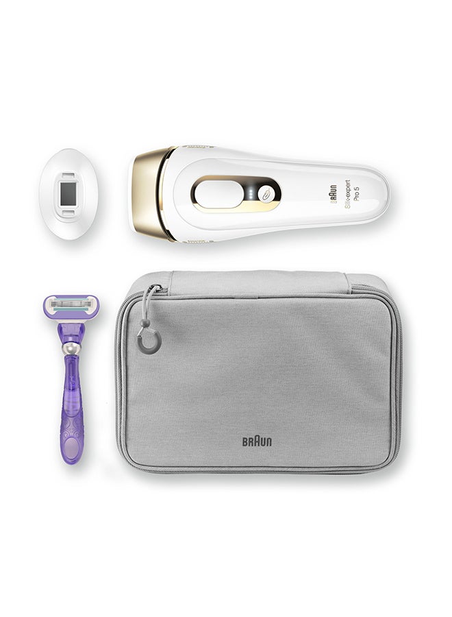 BRAUN - IPL Silk Expert Pro 5 PL 5117 Safest And Fastest Visible Permanent Hair Removal White/Gold - Image 1
