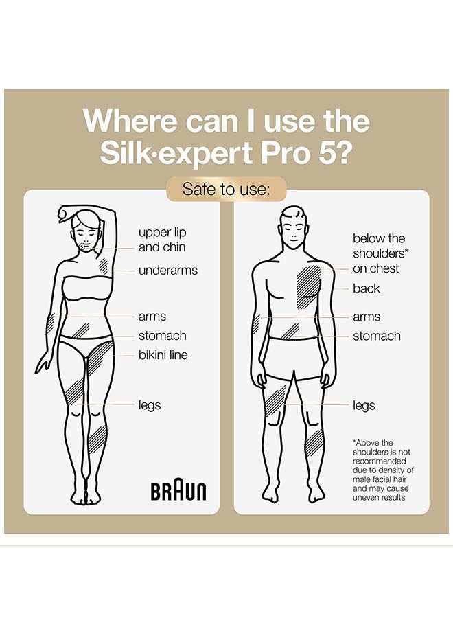 BRAUN - IPL Silk Expert Pro 5 PL 5117 Safest And Fastest Visible Permanent Hair Removal White/Gold - Image 1