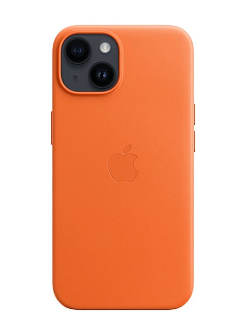 iPhone 14 Leather Case with MagSafe Orange