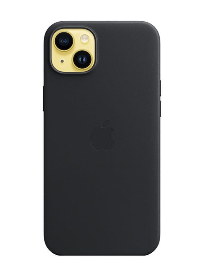 Apple - iPhone 14 Plus Leather Case with MagSafe Midnight - Image 1