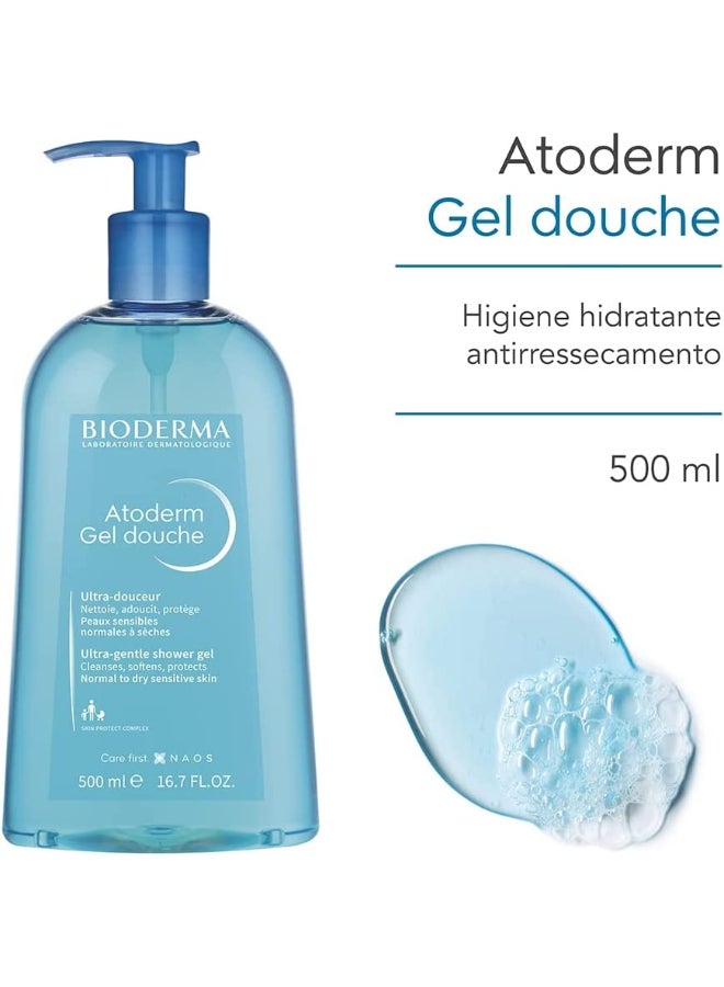 بيوديرما جل إستحمام لطيف من Atoderm 500ملليلتر  - Image 2