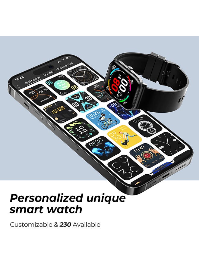 SoundPEATS - SmartWatch With All Day Heart Rate Monitor Sleep Quality Tracker IP68 Waterproof 1.4" Large Touch Screen Call & Message Reminder Black - Image 1