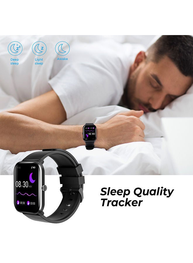 SoundPEATS - SmartWatch With All Day Heart Rate Monitor Sleep Quality Tracker IP68 Waterproof 1.4" Large Touch Screen Call & Message Reminder Black - Image 1