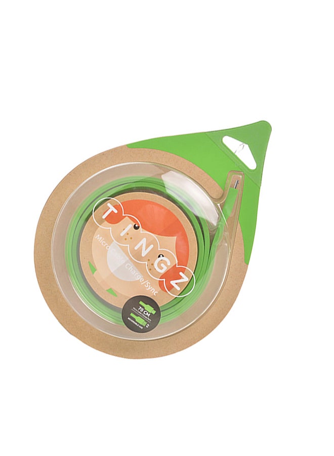 TINGZ Silicon Cable MicroUSB To USB Cable Green  - Image 3