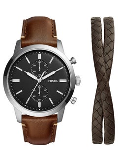 FOSSIL Men's Analog Round Shape Leather Wrist Watch FS5967SET 44 mm 