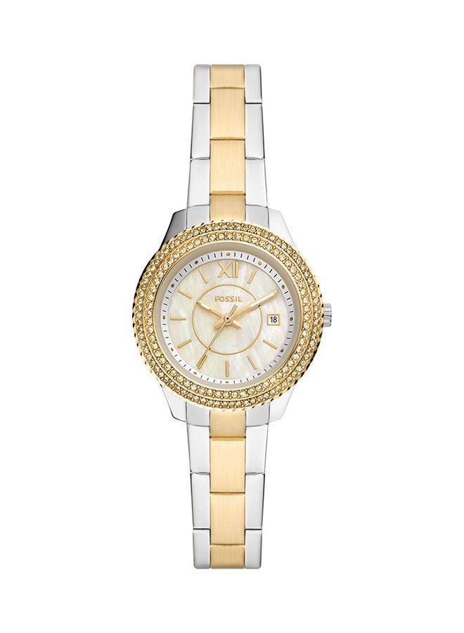 فوسيل ساعة يد نسائية أنالوج دائرية الشكل من الستانلس ستيل ES5138 30 ملم للنساء