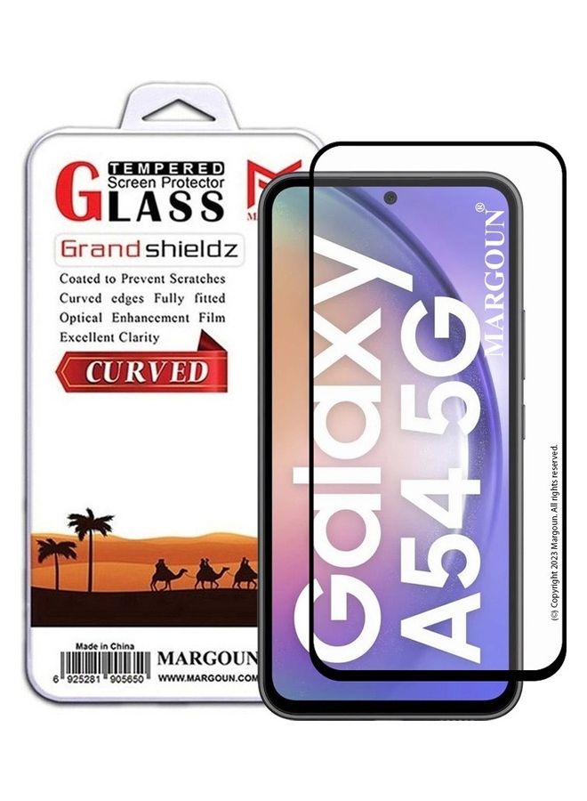 MARGOUN Screen Protector for Samsung Galaxy A54 5G Full Coverage Screen Glass 9H Hardness Anti Fingerprint Scratch CLEAR - Image 1