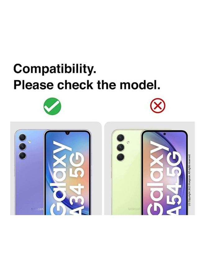 MARGOUN 2 Pack Screen Protector for Samsung Galaxy A34 5G Full Coverage Screen Glass 9H Hardness Anti Fingerprint Scratch CLEAR - Image 3