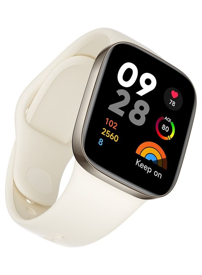 Xiaomi - Redmi Smart Watch 3 – 1.75" AMOLED Display, 5ATM Water Resistant, 12-Day Battery, GPS, 120 Workout Modes, Heart Rate & Fitness Tracker – Ivory (Model BHR6854GL) Ivory - Image 1